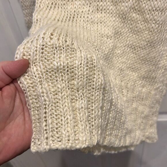 VTG Unionbay Cream Sweater Loose Knit Boat Neck Off Shoulder Size Large - Picture 5 of 8